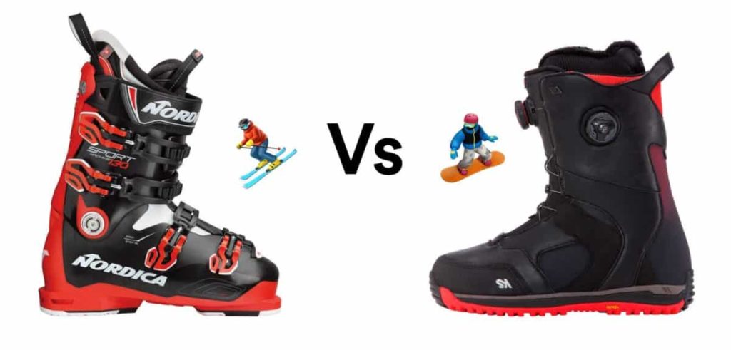 Are ski boots and snowboard boots the same size
